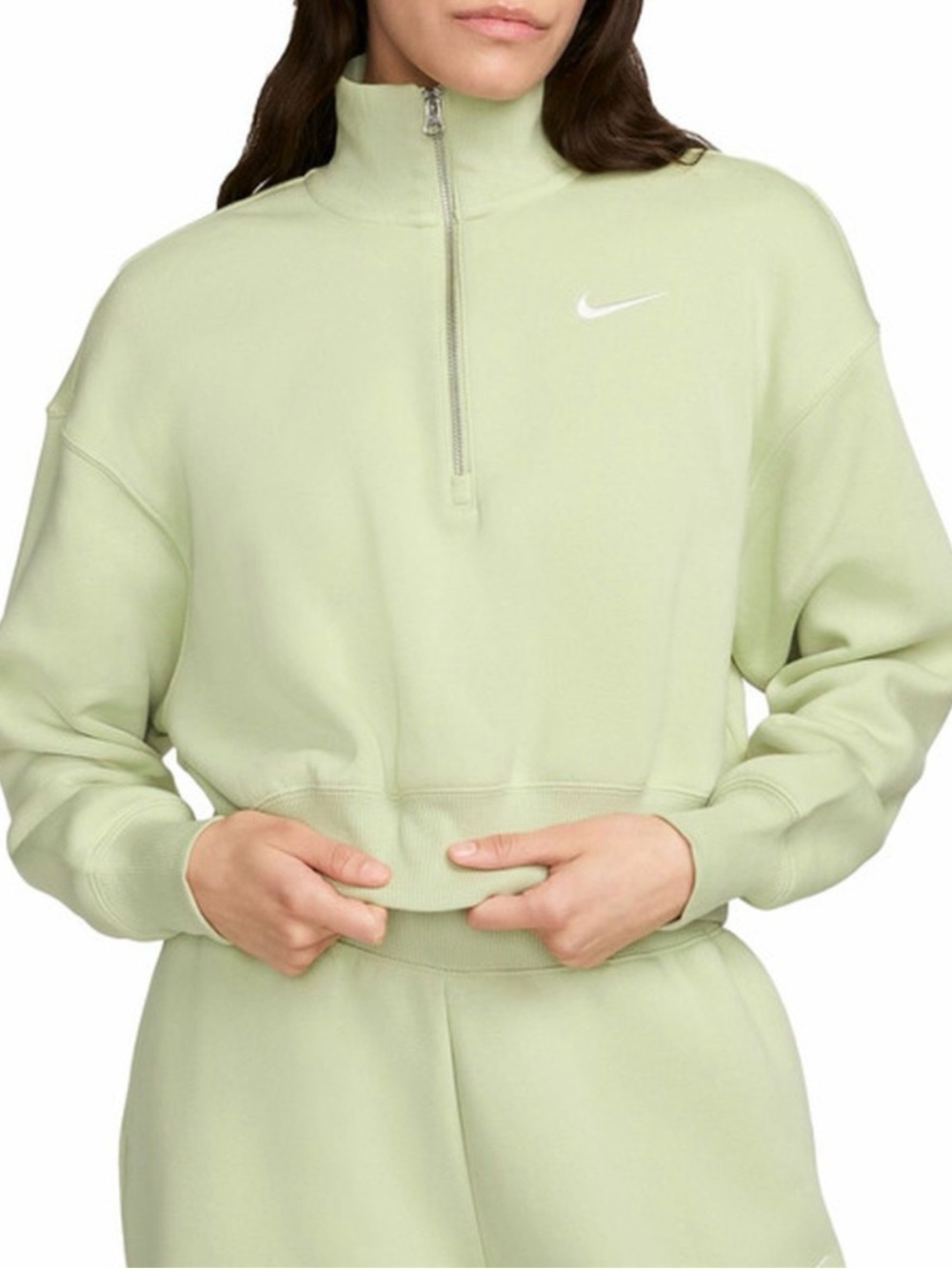 Nike Women's Phoenix Fleece Oversized 1/2-Zip Crop Sweatshirt